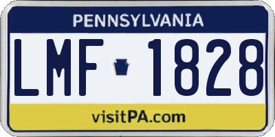 PA license plate LMF1828