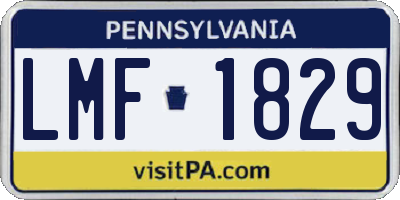 PA license plate LMF1829