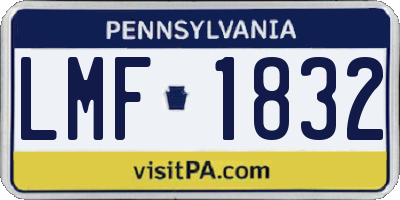 PA license plate LMF1832