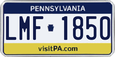 PA license plate LMF1850
