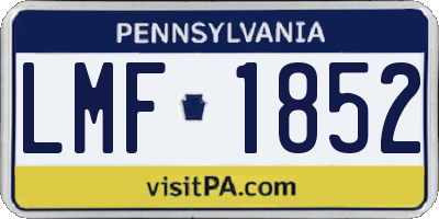 PA license plate LMF1852