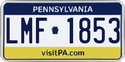 PA license plate LMF1853