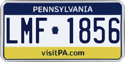 PA license plate LMF1856