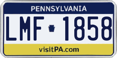 PA license plate LMF1858