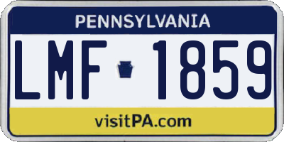 PA license plate LMF1859