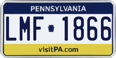 PA license plate LMF1866
