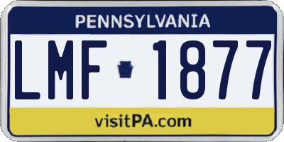 PA license plate LMF1877