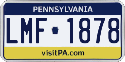 PA license plate LMF1878