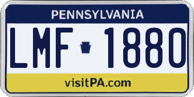 PA license plate LMF1880