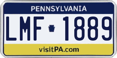 PA license plate LMF1889