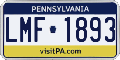 PA license plate LMF1893