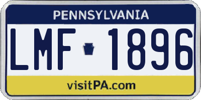 PA license plate LMF1896