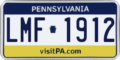 PA license plate LMF1912