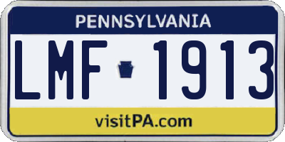PA license plate LMF1913