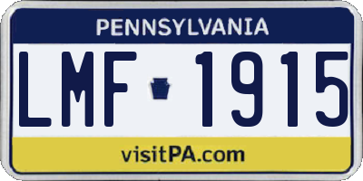 PA license plate LMF1915