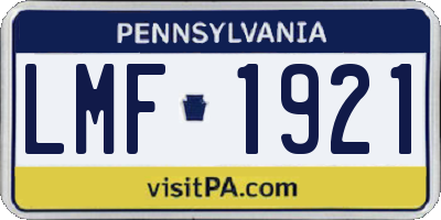 PA license plate LMF1921