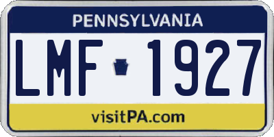 PA license plate LMF1927
