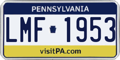 PA license plate LMF1953