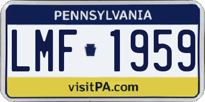 PA license plate LMF1959