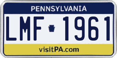 PA license plate LMF1961