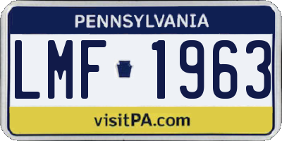 PA license plate LMF1963