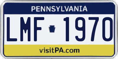 PA license plate LMF1970