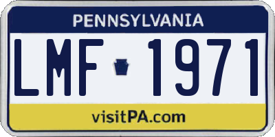 PA license plate LMF1971