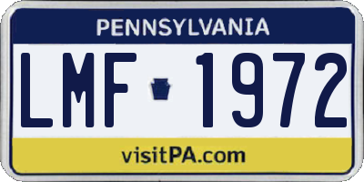 PA license plate LMF1972