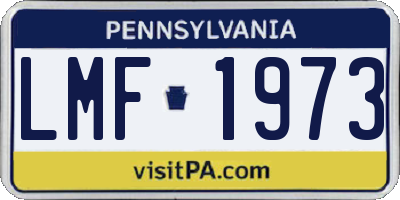 PA license plate LMF1973
