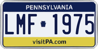PA license plate LMF1975