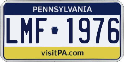 PA license plate LMF1976
