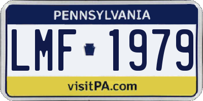 PA license plate LMF1979