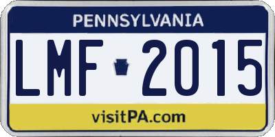 PA license plate LMF2015