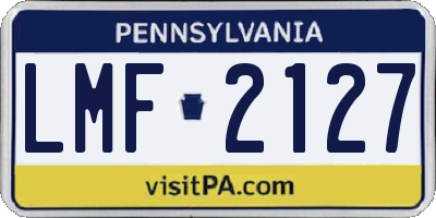 PA license plate LMF2127
