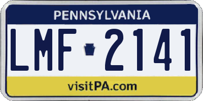 PA license plate LMF2141