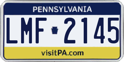 PA license plate LMF2145