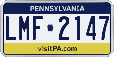 PA license plate LMF2147