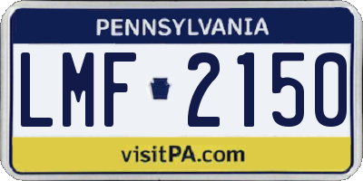 PA license plate LMF2150