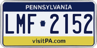 PA license plate LMF2152
