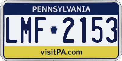 PA license plate LMF2153