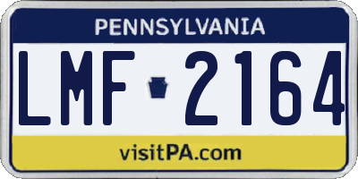 PA license plate LMF2164
