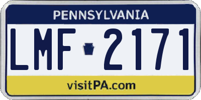 PA license plate LMF2171