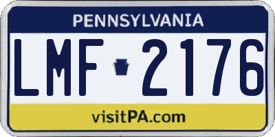 PA license plate LMF2176