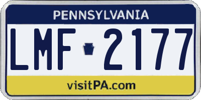 PA license plate LMF2177