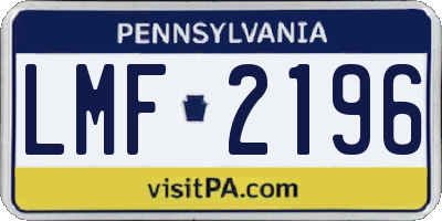 PA license plate LMF2196