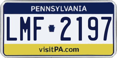PA license plate LMF2197