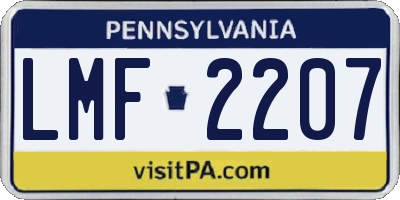 PA license plate LMF2207