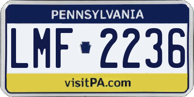 PA license plate LMF2236