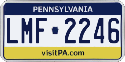 PA license plate LMF2246