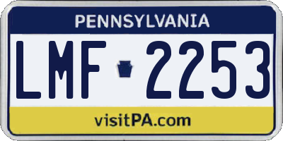 PA license plate LMF2253